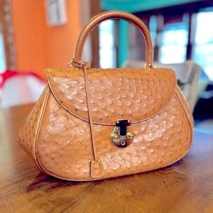Rudolf Krell ostrich satchel purse